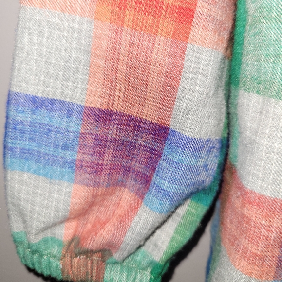 💙 Vintage Gymboree Blue Green Plaid Long Nightgown Girls 7 8 Nightie Sleepwear - Picture 8 of 11